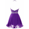 Alibaba Elegant short A Line Cheap New Designer Purple Blue Red white Halter Evening Party Formal Dresses LE49